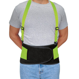 Allegro 7178-04 Economy Hi-Vis Back Support Belt offers the added safety of high-visibility green suspenders and side elastic pulls. Excellent for road work.