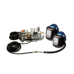 Allegro 9249-02 Two-Worker Supplied Air Shield and Black Welding Helmet System
